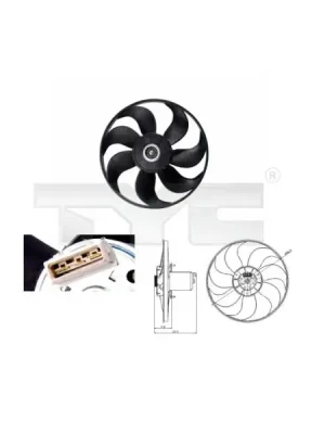 Větrák, chlazení motoru TYC 837-0013 Expresní Doručení