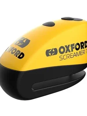Akce zámek kotoučové brzdy SCREAMER 7, OXFORD (integrovaný alarm, žlutý/černý, průměr čepu 7 mm)